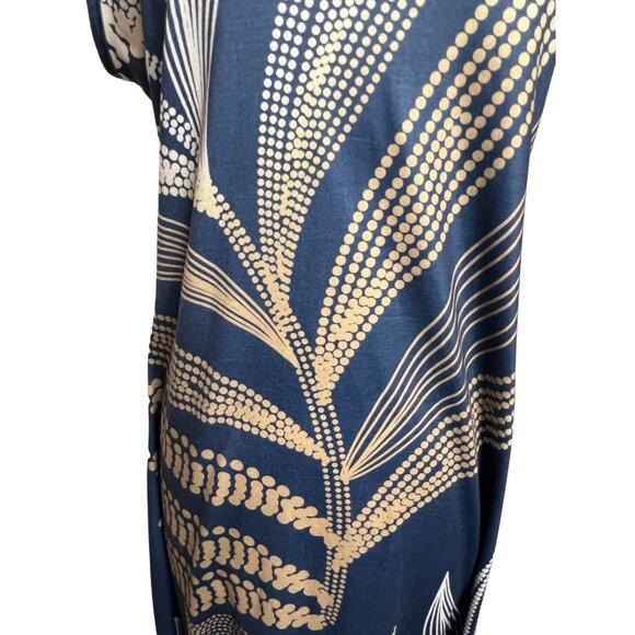 Summer Midi Blue White Tan Lantern Legs Parachute Oversized Baggy Boho - Picture 5 of 12